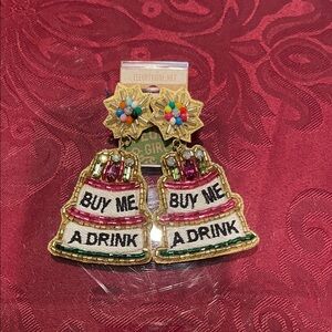 Colorful Beaded Birthday Statement Earrings